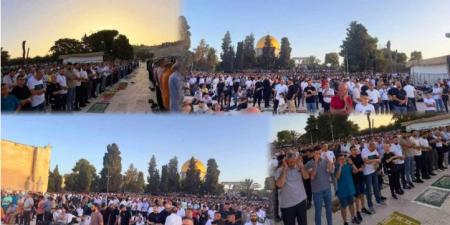 آلاف الفلسطينيين يؤدون صلاة عيد الأضحى فى المسجد الأقصى المبارك - هرم مصر