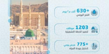 المياه الوطنية تستعد لموسم ما بعد الحج بالمدينة المنورة بتوزيع يومي يتجاوز 630 ألف م3 يوميًا - هرم مصر