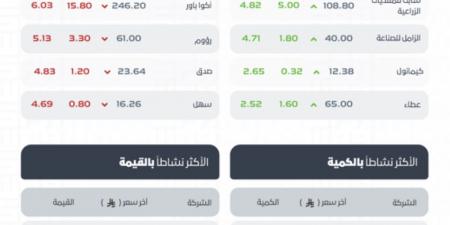 مؤشر سوق الأسهم السعودية يغلق منخفضًا عند مستوى 10713 نقطة - هرم مصر