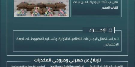 حرس الحدود بعسير يحبط تهريب 240 كيلوجرامًا من نبات القات المخدر - هرم مصر
