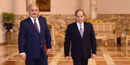 الرئيس السيسي يستقبل المشير خليفة حفتر القائد العام للجيش الوطني الليبي - هرم مصر