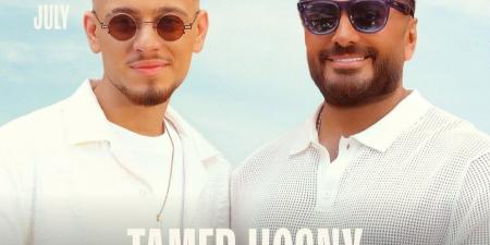 الشامي يشارك تامر حسني حفل مهرجان العلمين فى دورته الثالثة - هرم مصر