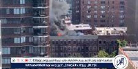 انفجار كبير يهز مانهاتن واشتعال نيران على سطح أحد البنايات - هرم مصر