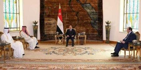 الرئيس السيسي يستقبل رئيس مجلس الوزراء وزير الخارجية بدولة قطر - هرم مصر