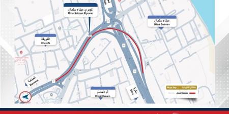 "الأشغال": غلق المسار الأيسر على كوبري ميناء سلمان بالمنامة - هرم مصر