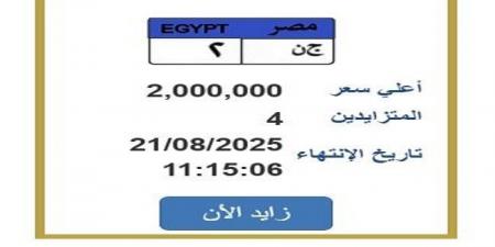 سعرها وصل 2 مليون جنيه.. المزايدة تشتعل على لوحة سيارة مميزة - هرم مصر