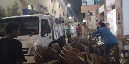 حملات مكبرة لرفع الاشغالات في أسوان.. وإغلاق وتشميع 30 مقهى مخالف - هرم مصر