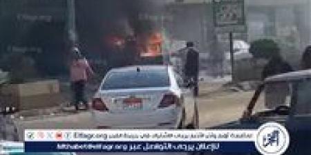 تفحم ميكروباص على طريق الإسماعيلية الصحراوي دون خسائر بشرية - هرم مصر