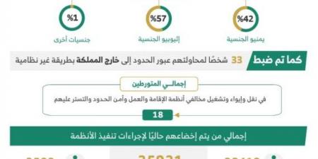 خلال أسبوع.. ضبط (22222) مخالفًا لأنظمة الإقامة وأمن الحدود - هرم مصر