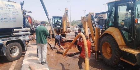محافظ أسوان: العمل على إصلاح الكسر المفاجئ بخط الطرد الرئيسى لمحطة الكرور - هرم مصر