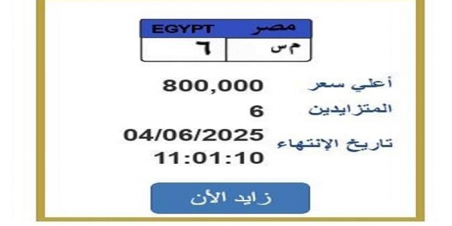 سعرها 800 ألف جنيه.. مزايدة نارية على لوحة سيارة مميزة - هرم مصر