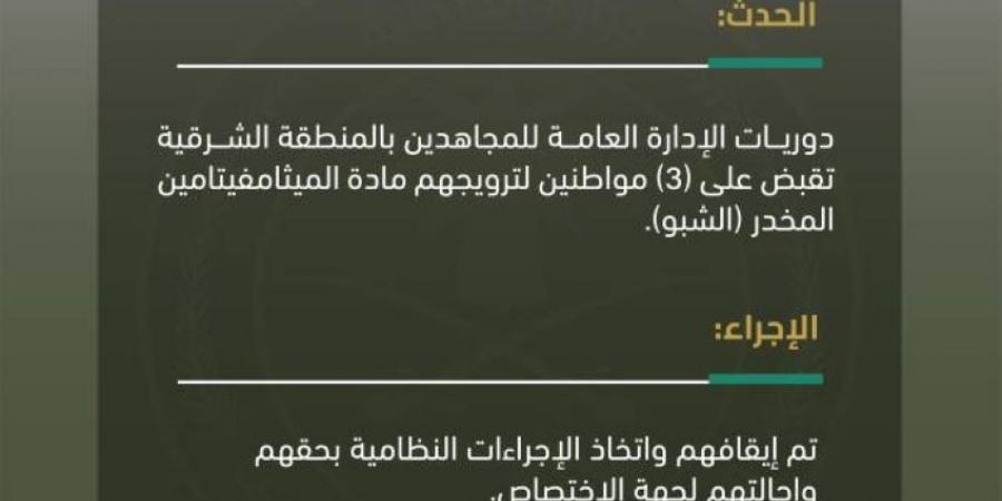 دوريات الإدارة العامة للمجاهدين بالشرقية تقبض على 3 أشخاص لترويجهم مادة الميثامفيتامين المخدر (الشبو) - هرم مصر