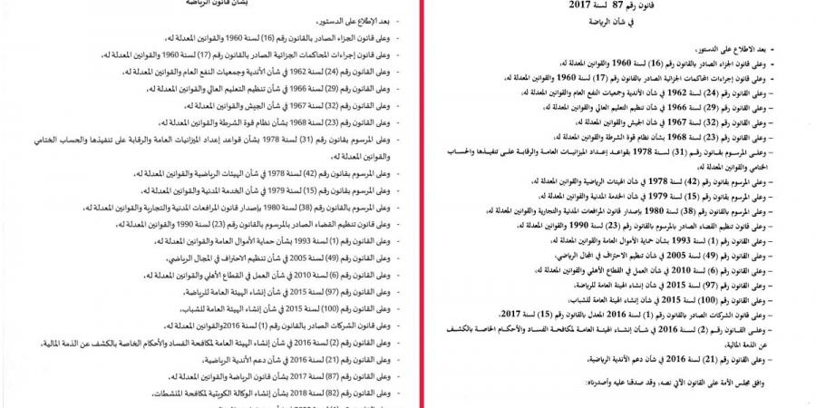 تشريعات تعيد تشكيل المشهد الرياضي - هرم مصر