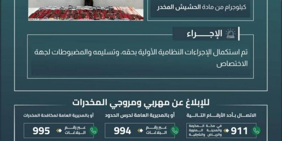 حرس الحدود بجازان يقبض على مخالف لتهريبه (165.5) كيلوجرامًا من الحشيش المخدر - هرم مصر