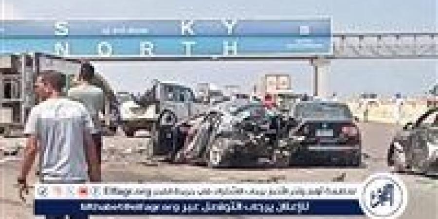 حادث تصادم سيارة نقل ثقيلة بعدد 9 سيارات ملاكي و2 ميكروباص بمطروح - هرم مصر