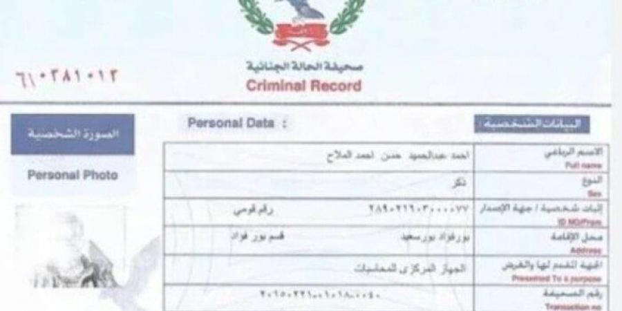 بالخطوات.. طريقة استخراج فيش جنائي مستعجل أون لاين 2025 وأسعاره - هرم مصر