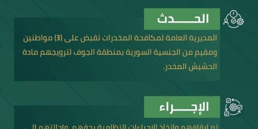 القبض على (4) أشخاص لترويجهم حشيش بالجوف - هرم مصر