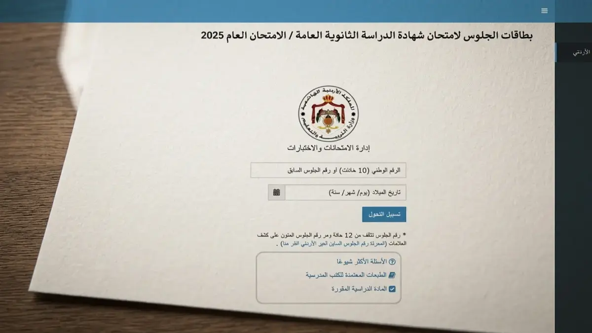 رابط استخراج بطاقة الجلوس للثانوية الأردنية 2026 متاح الآن فرصة لا تعوض من جريدة هرم مصر