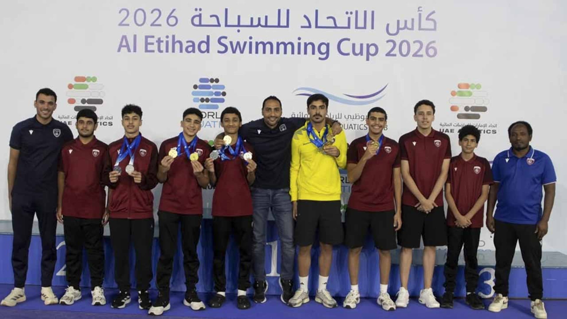 سباحو الحمرية يحققون 14 ميدالية ملونة ورقم قياسي جديد في كأس الاتحاد للسباحة
