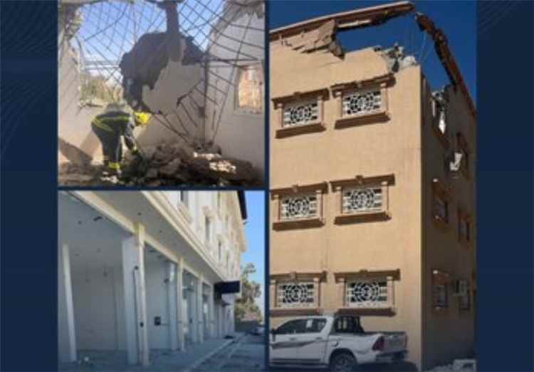 عاجل إصابتان وأضرار كبيرة في 3 مبان سكنية و7 مركبات نتيجة اعتراض الدفاع المدني السعودي صاروخين حوثيين