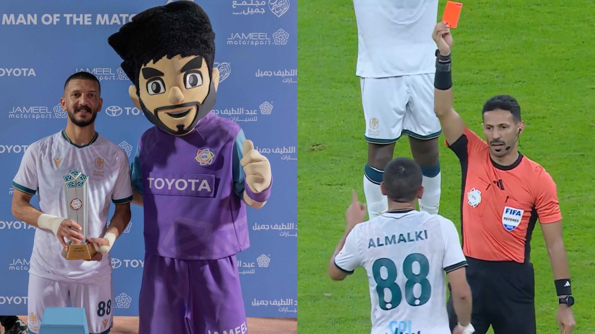 عبد الإله المالكي يهاجم تحكيم مباراة الدرعية بسبب طرده ضد الاتحاد ويتساءل من يحمينا